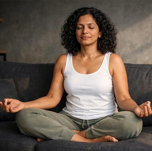 Relaxed Woman Feeling Transformation